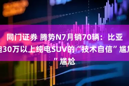 同门证券 腾势N7月销70辆：比亚迪30万以上纯电SUV的“技术自信”尴尬